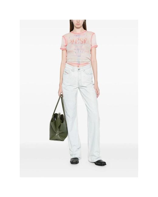 DIESEL White Straight Jeans