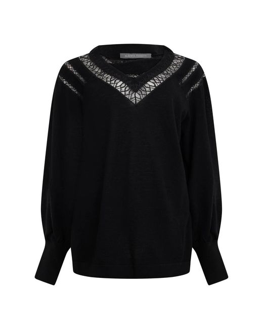 Alberta Ferretti Black V-Neck Knitwear