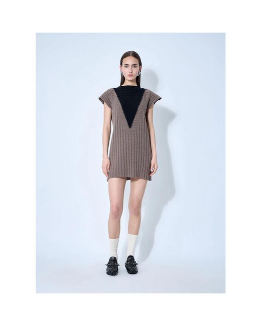 Kiko Kostadinov Brown Knitted Dresses