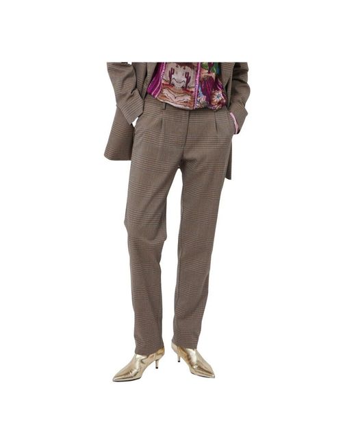 Silvian Heach Brown Regelmäßige überprüfte Hose