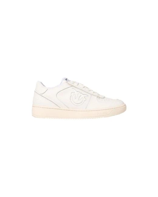 Pinko White Basket Style Leder Sneakers