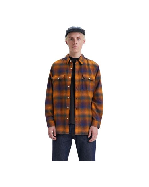 Levi's Jassen ,Veelkleurig ,Katoen Jonty Plaid Desert Sun Pl Jackson Worker in het Brown voor heren
