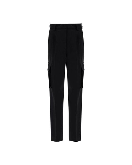 Pantalones Cargo Negros Cintura Alta, Mujer, Talla Herno de color Black