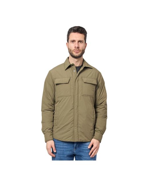 AFTER LABEL Grüne Mäntel Belluno Overshirt in Green für Herren