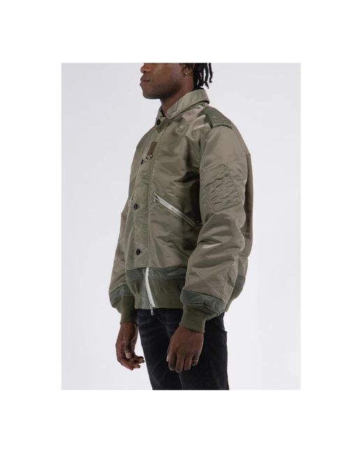 Sacai Nylon Twill Blouson Jack in het Green voor heren
