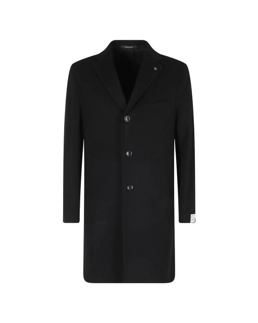 Tagliatore Single-Breasted Coat in het Black voor heren