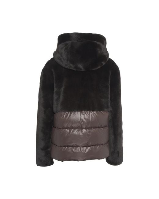Blauer Jassen ,Bruin ,Leer Down Jacket in het Black