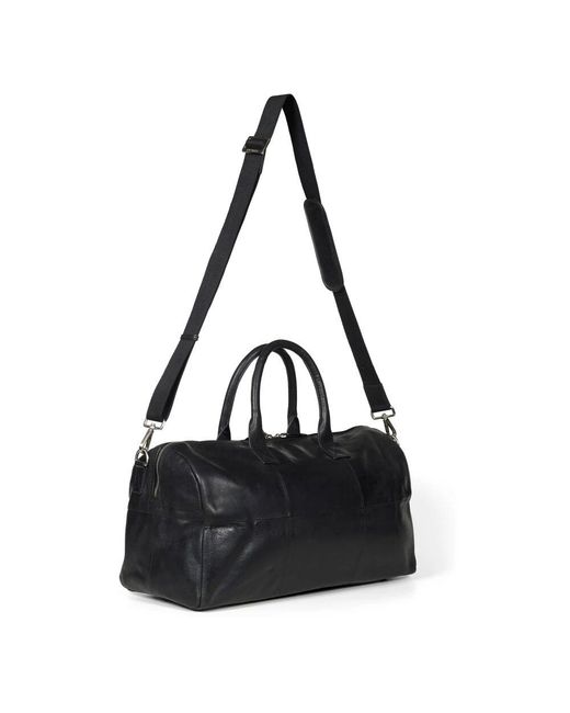 Howard London Schwarze Leder-Wochenendtasche in Black für Herren