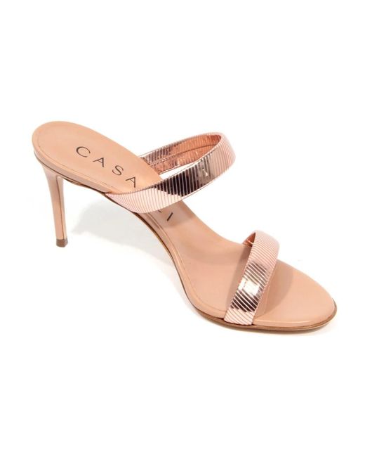Casadei Pink Heeled Mules