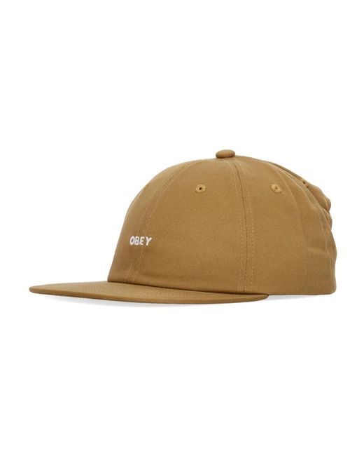 Obey Accessoires ,Bruin ,Katoen Platte Klep Pet Vet Twill Strapback in het Brown