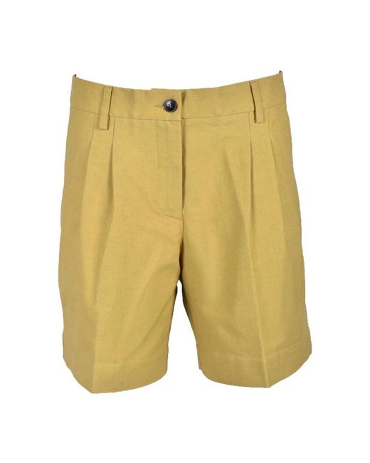 Douuod Woman Yellow Bermuda shorts aus baumwolle cupro douuod