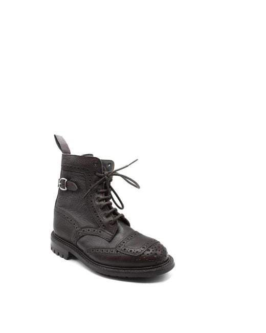 Tricker's Black Lace-Up Boots