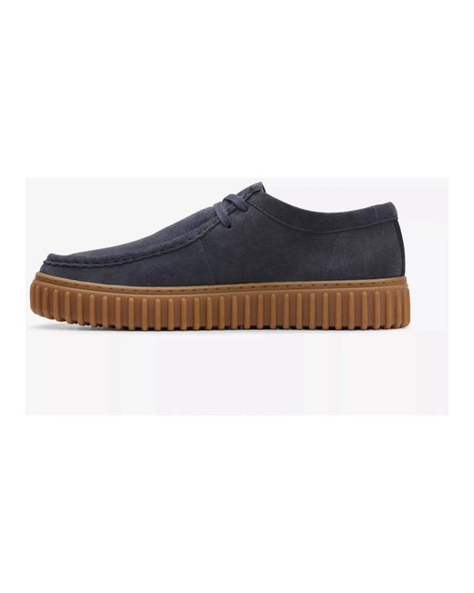 Clarks Blue Laced Shoes for men