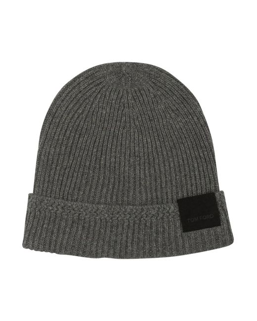 Tom Ford Accessoires ,Grijs ,Kasjmier Luxe Grijze Kasjmier Hoed Aw 25 in het Gray voor heren