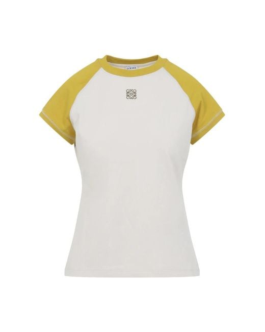Loewe Tops ,Veelkleurig ,Katoen Small Fit T-Shirt in het White