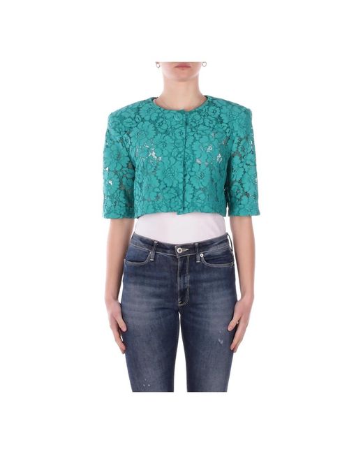 Pinko Jassen ,Groen ,Katoen Lace Spencer Jas in het Blue
