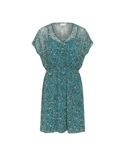Kaffe Green Grafisches/Schwarz/Weißes Kleid