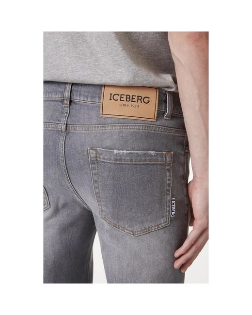 Iceberg Hellgraue skinny jeans in Gray für Herren