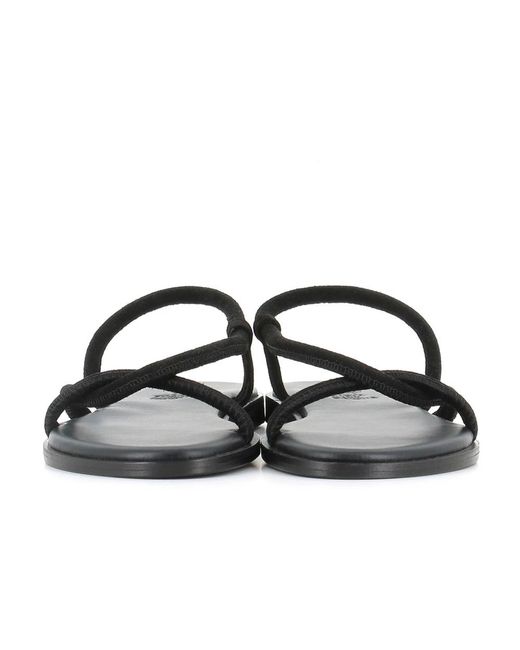 Ancient Greek Sandals Black Flat Sandals