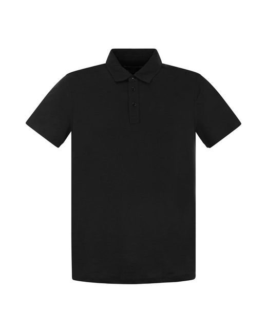 Majestic short sleeved polo shirt in lyocell di Majestic Filatures in Black da Uomo
