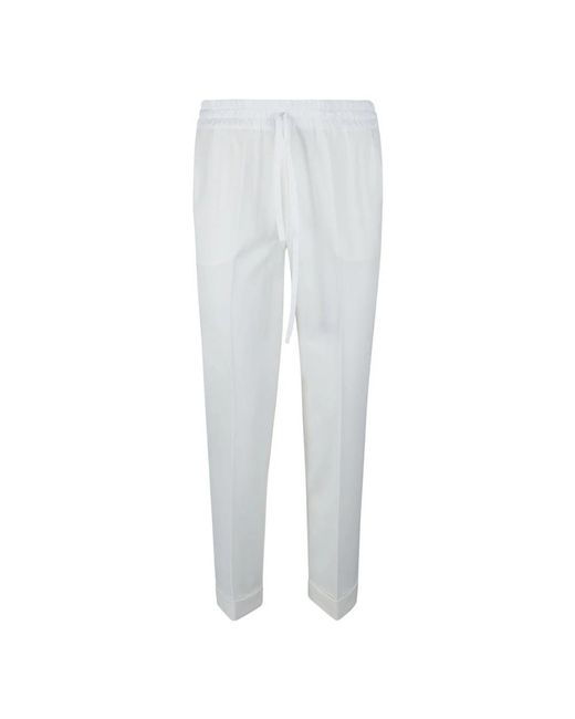 P.A.R.O.S.H. White Slim-Fit Trousers