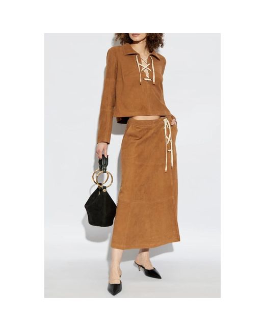 Long Sleeve Tops Munthe en coloris Brown
