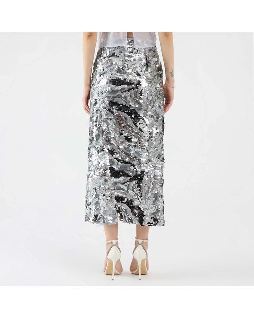 Sabina Musayev Gray Midi Skirts