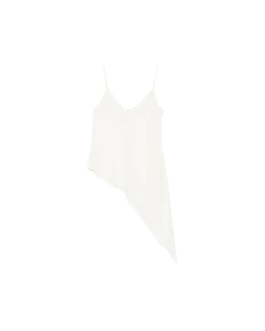 Covert White Sleeveless Tops