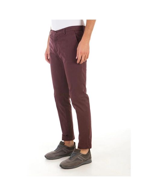 Daniele Alessandrini Red Slim-Fit Trousers for men