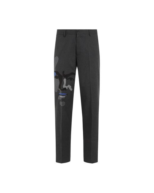 Pantaloni viso grigio misto poliestere rayon di Kidsuper in Gray da Uomo