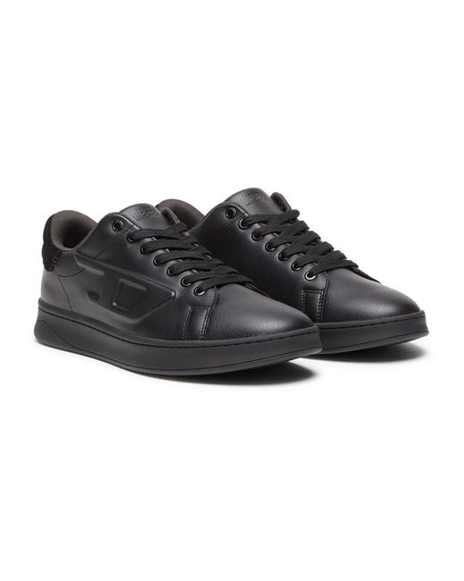 DIESEL S-athene low - sneakers mit d-logo-prägung in Black für Herren