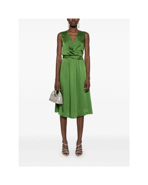 Liu Jo Green Satin Midi Dress