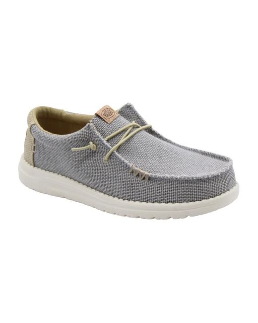 HeyDude Gray Laced Shoes for men