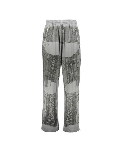 DIESEL Gray Wide Trousers for men