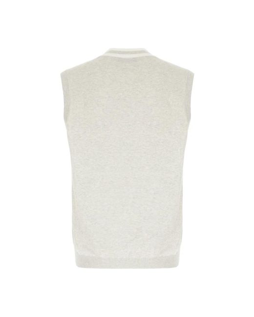 Brunello Cucinelli White Sleeveless Knitwear for men