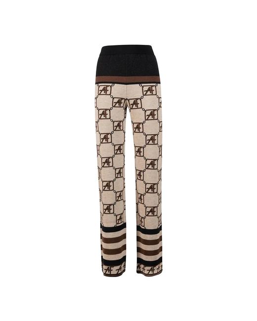 Alberta Ferretti Black Straight Trousers