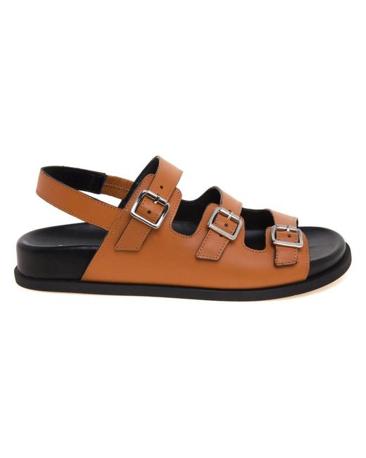 Guglielmo Rotta Brown Flat Sandals
