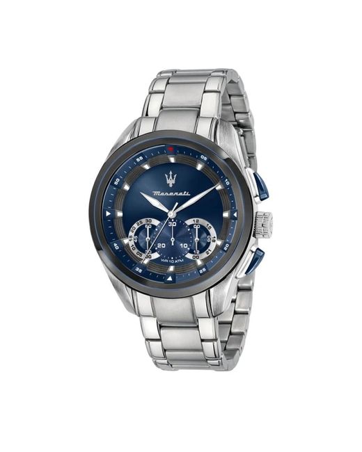 Cronografo in argento/blu per di Maserati in Metallic da Uomo