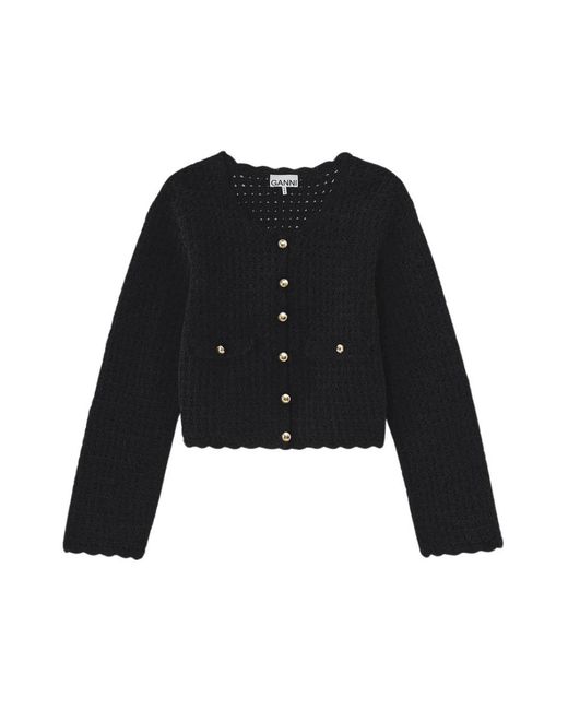 Cardigans Ganni de color Black