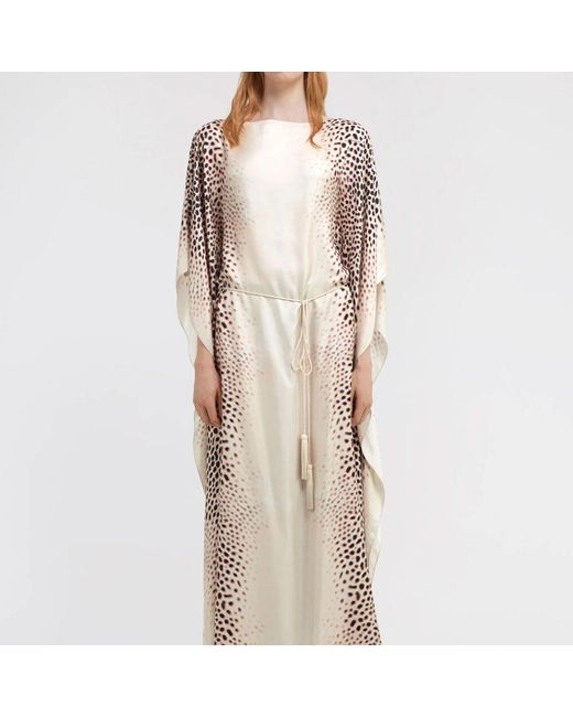 Roberto Cavalli Natural Haifischdruck Kaftan Elfenbein Frau