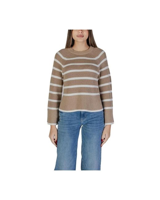 Vila Round-Neck Knitwear in het Blue