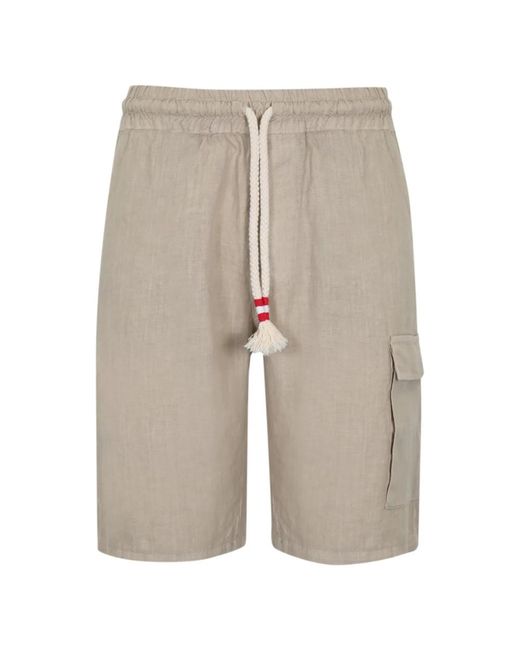 Shorts in lino di Mc2 Saint Barth in Natural da Uomo