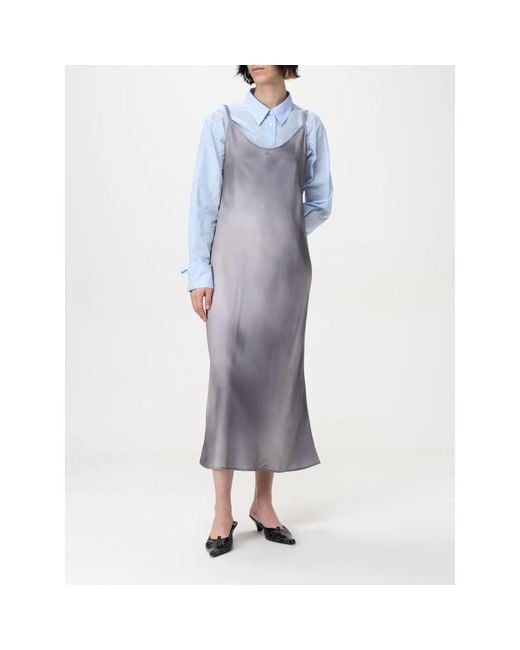 Acne Elegante Slip Midi Jurk in het Purple