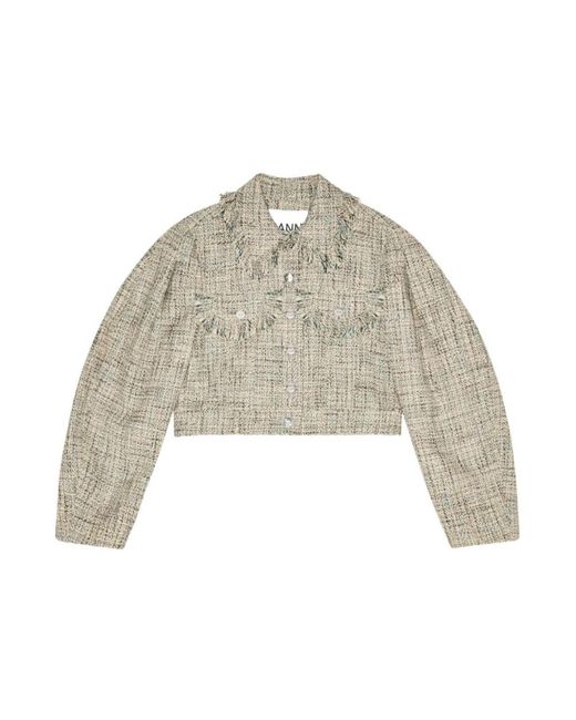 Ganni Light Jackets in het Gray