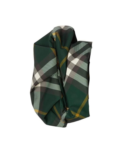 Burberry Green Burberry Ruched Check Clutch Bag