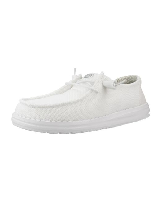 HeyDude White Laced Shoes