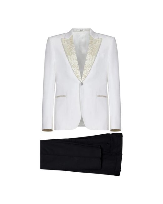 Alexander McQueen White Single Breasted Suits for men