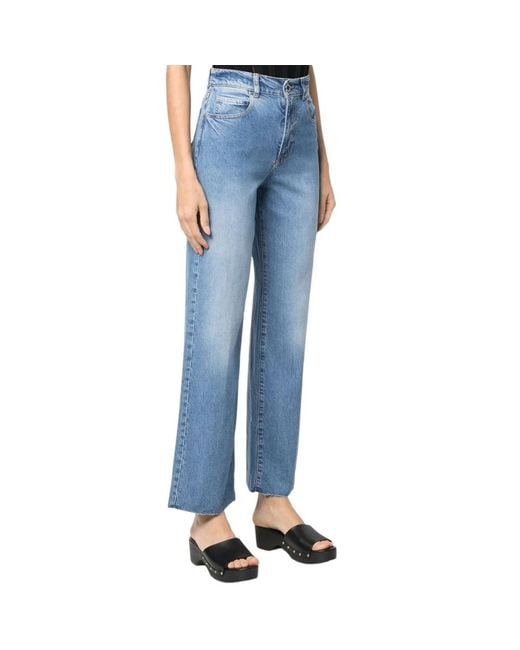 Pinko Blue High-waist wide-leg denim jeans