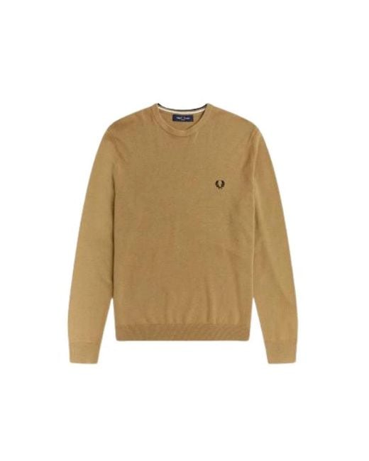 Fred Perry Natural Round-Neck Knitwear for men