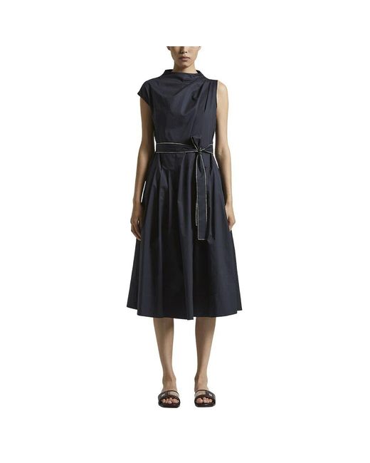 Peserico Black Leichtes Stretch-Baumwollsatin-Kleid